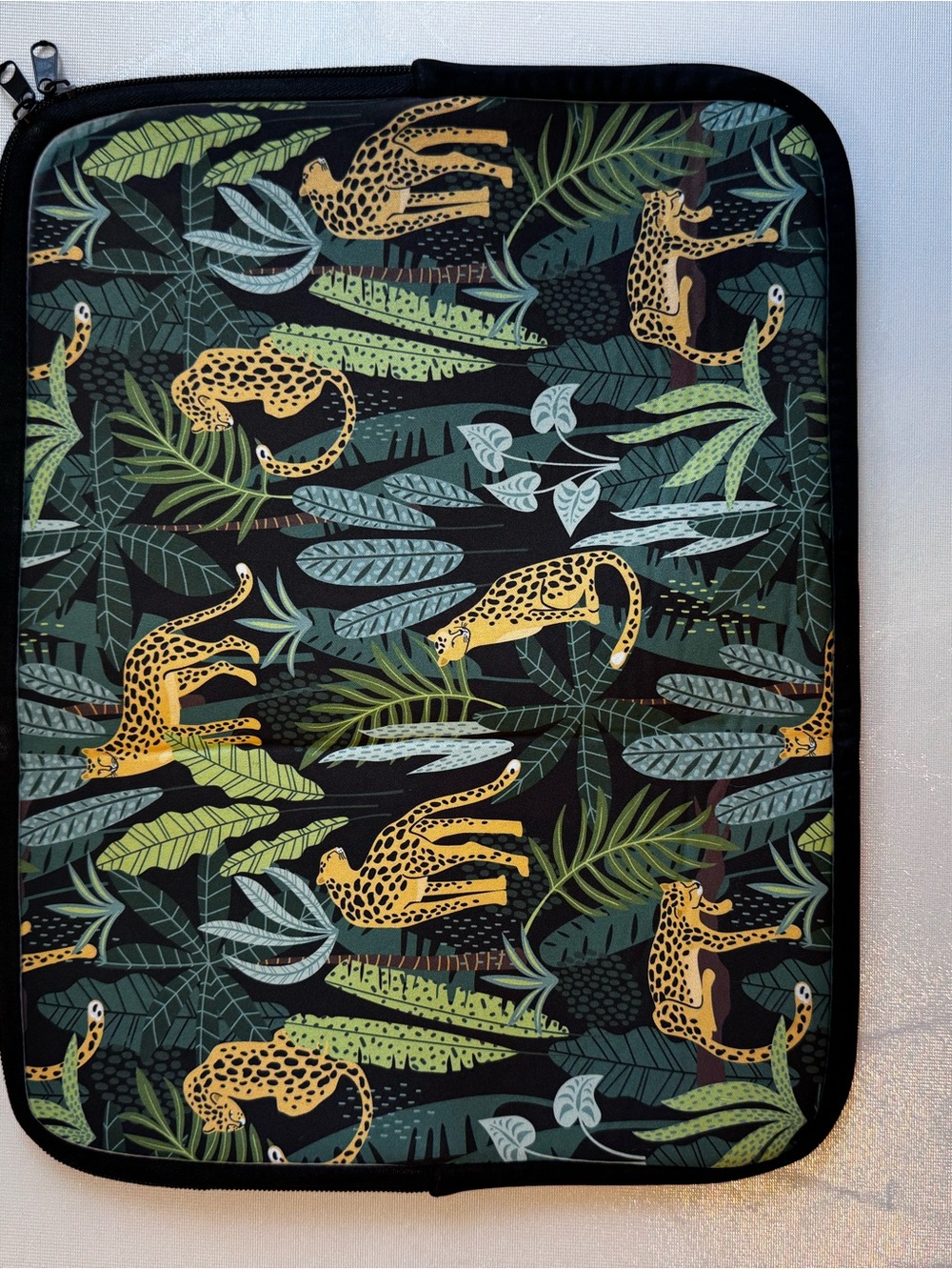 Jungle Leopard Tropical Print Padded Laptop Sleeve Case